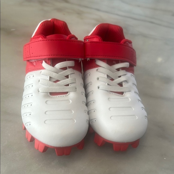 Red and White Sneakers with Velcro Strap - Picture 1 of 4